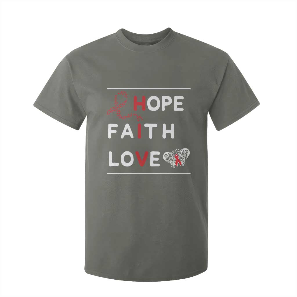 Faith Hope Love HIV AIDS Support T Shirt For Kid Hope Strength Empowerment Gift