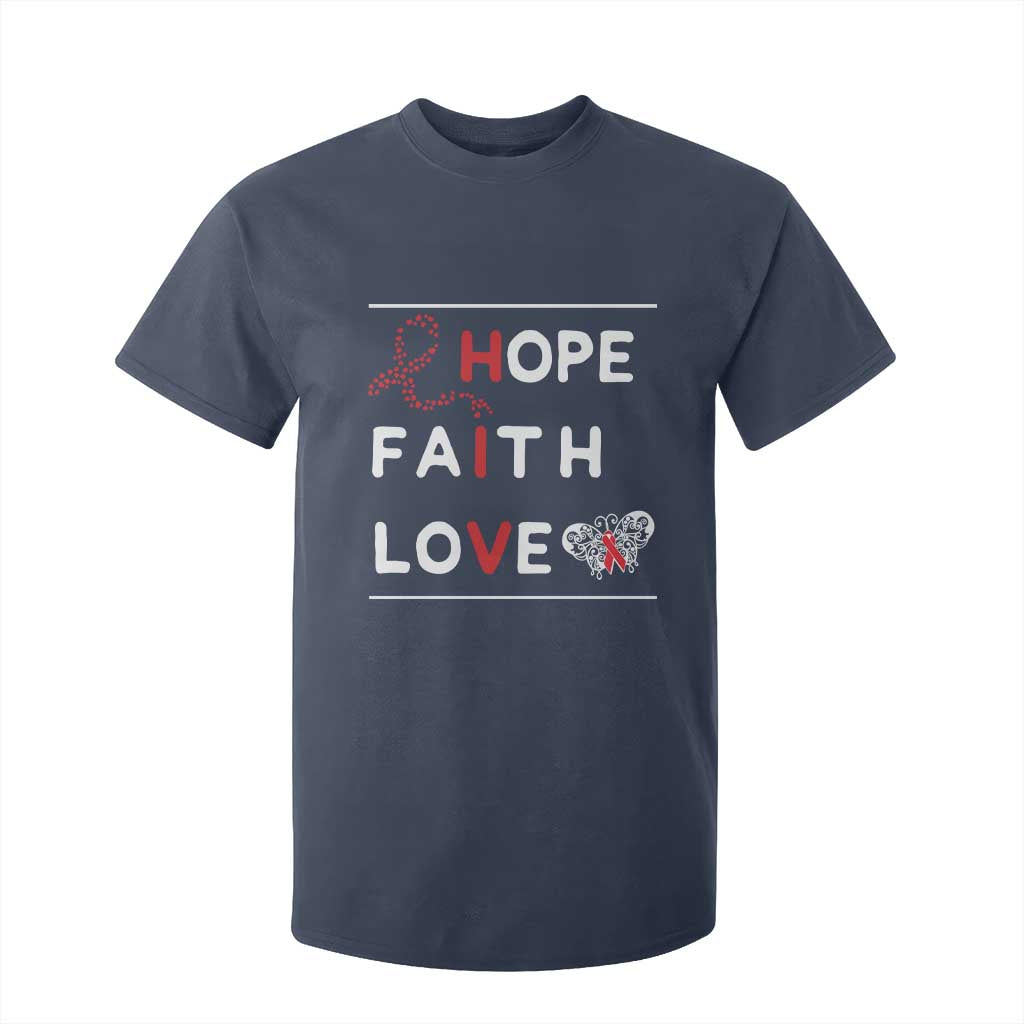Faith Hope Love HIV AIDS Support T Shirt For Kid Hope Strength Empowerment Gift