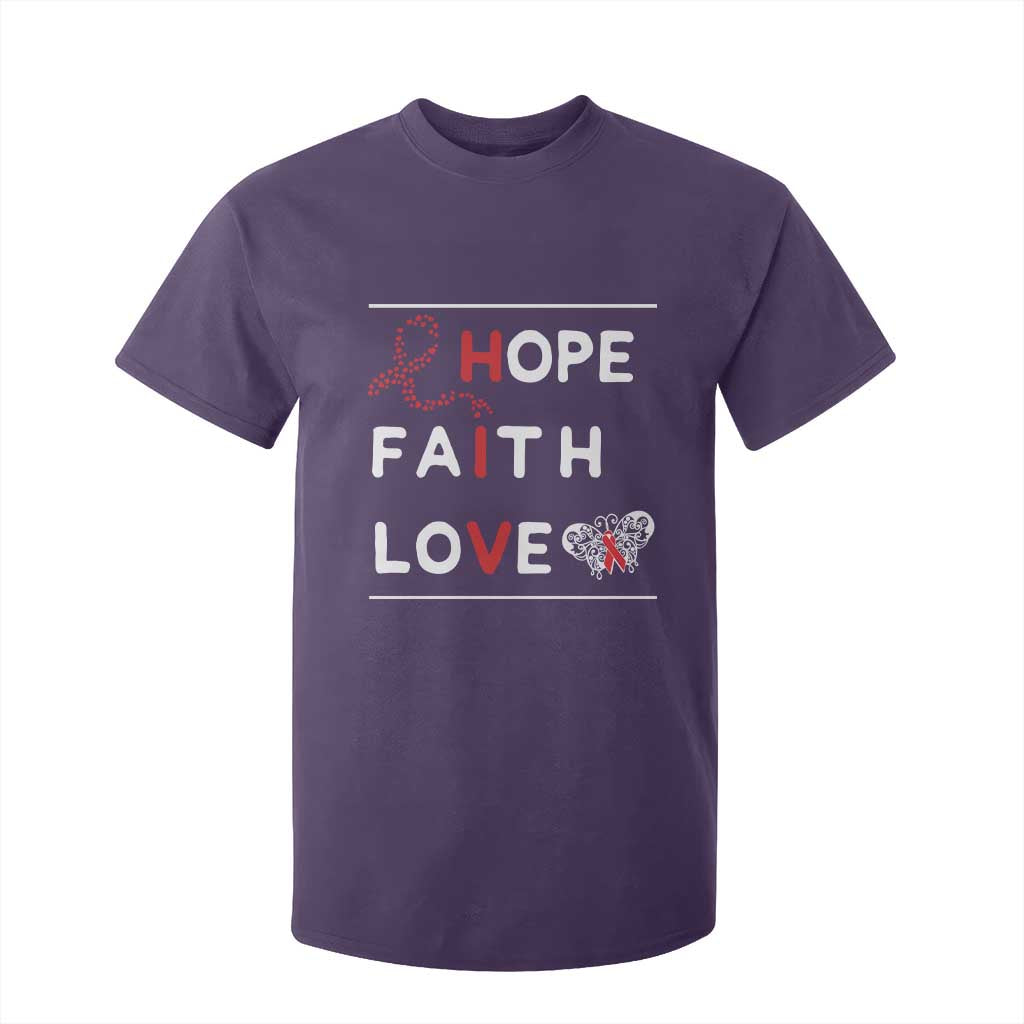 Faith Hope Love HIV AIDS Support T Shirt For Kid Hope Strength Empowerment Gift