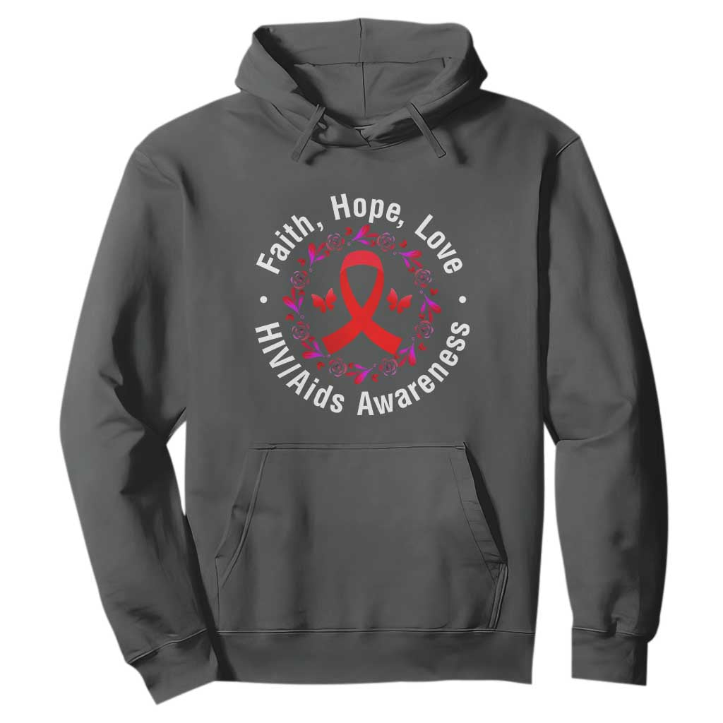 HIV Support Empowerment Gift Hoodie Faith Hope Love