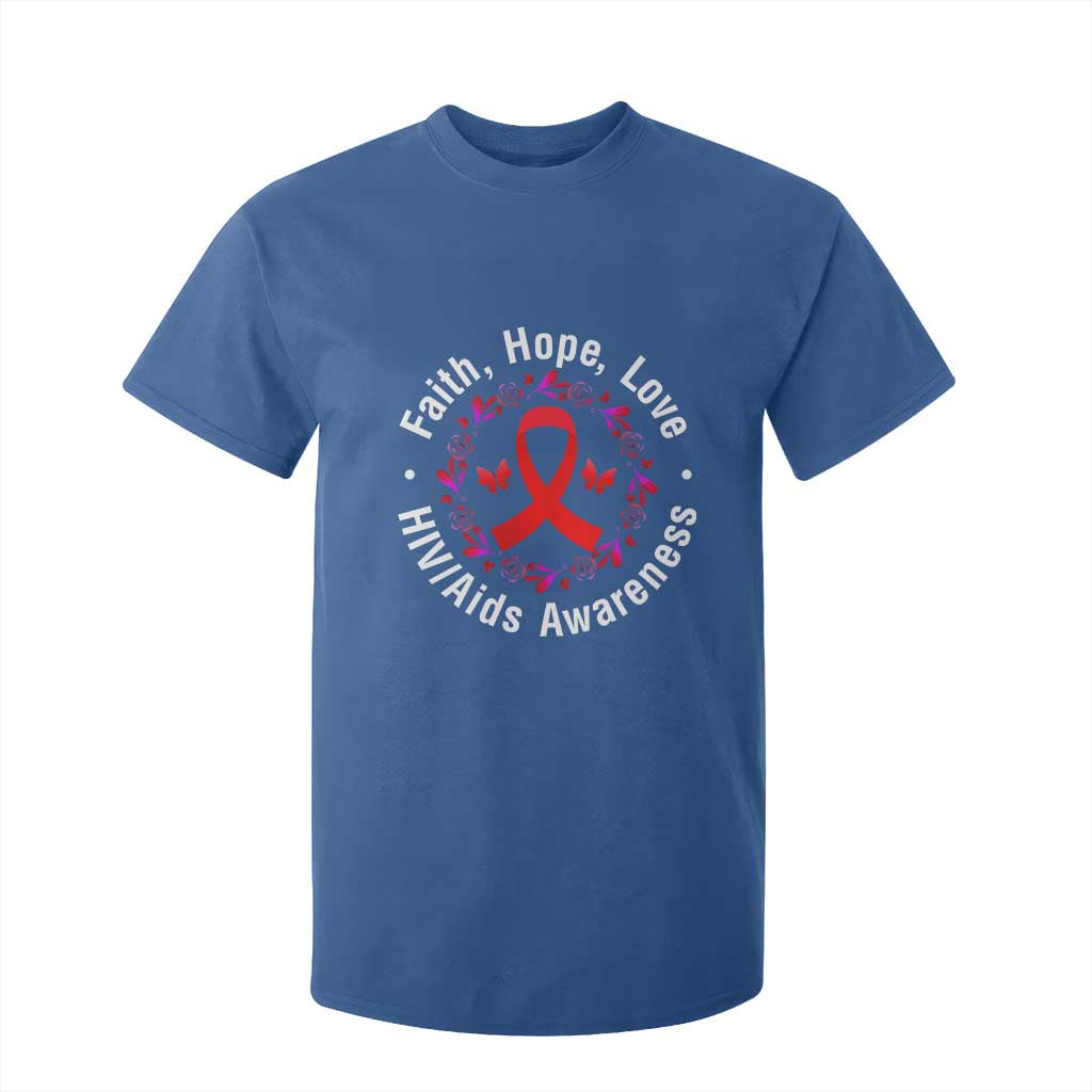 HIV Support Empowerment Gift T Shirt For Kid Faith Hope Love