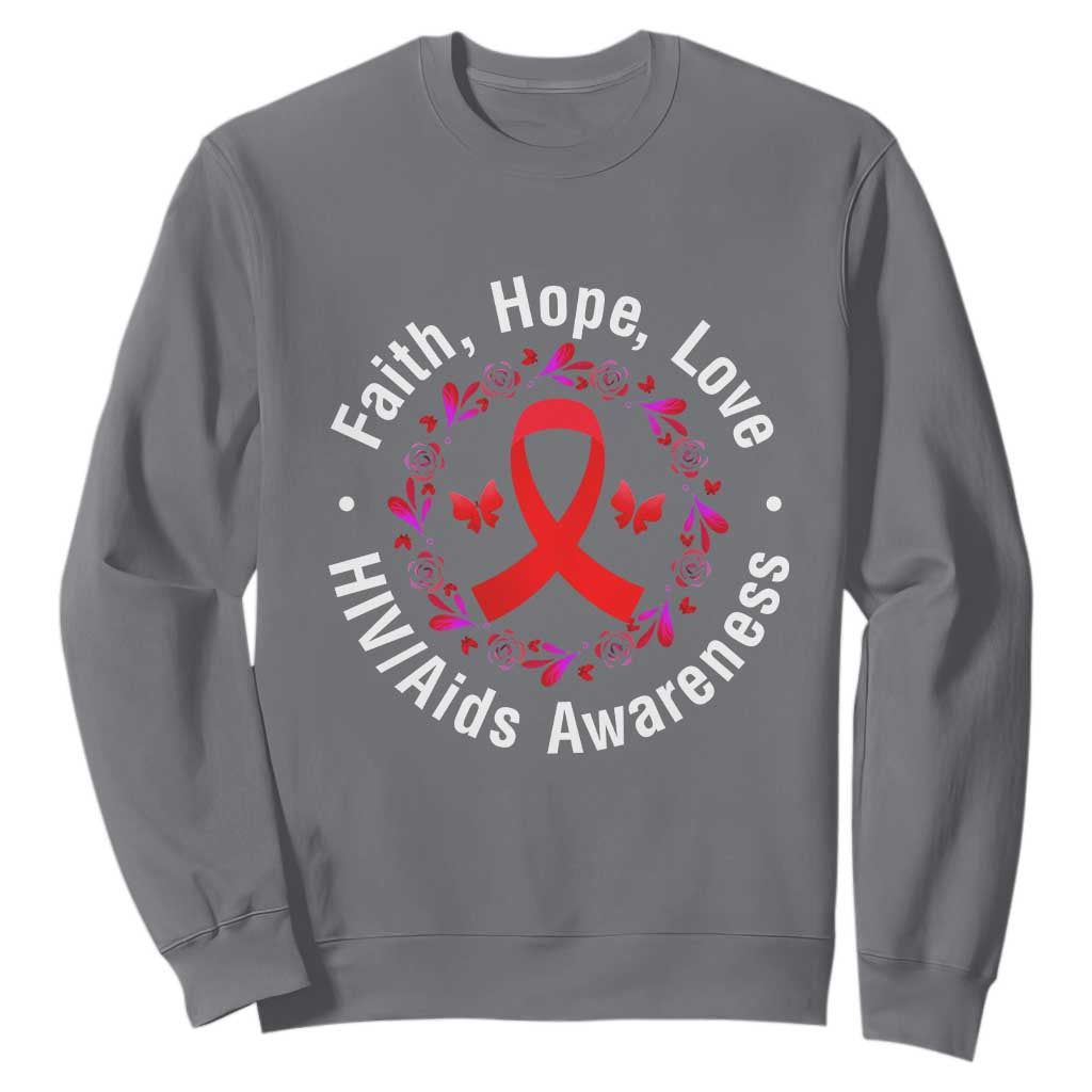 HIV Support Empowerment Gift Sweatshirt Faith Hope Love