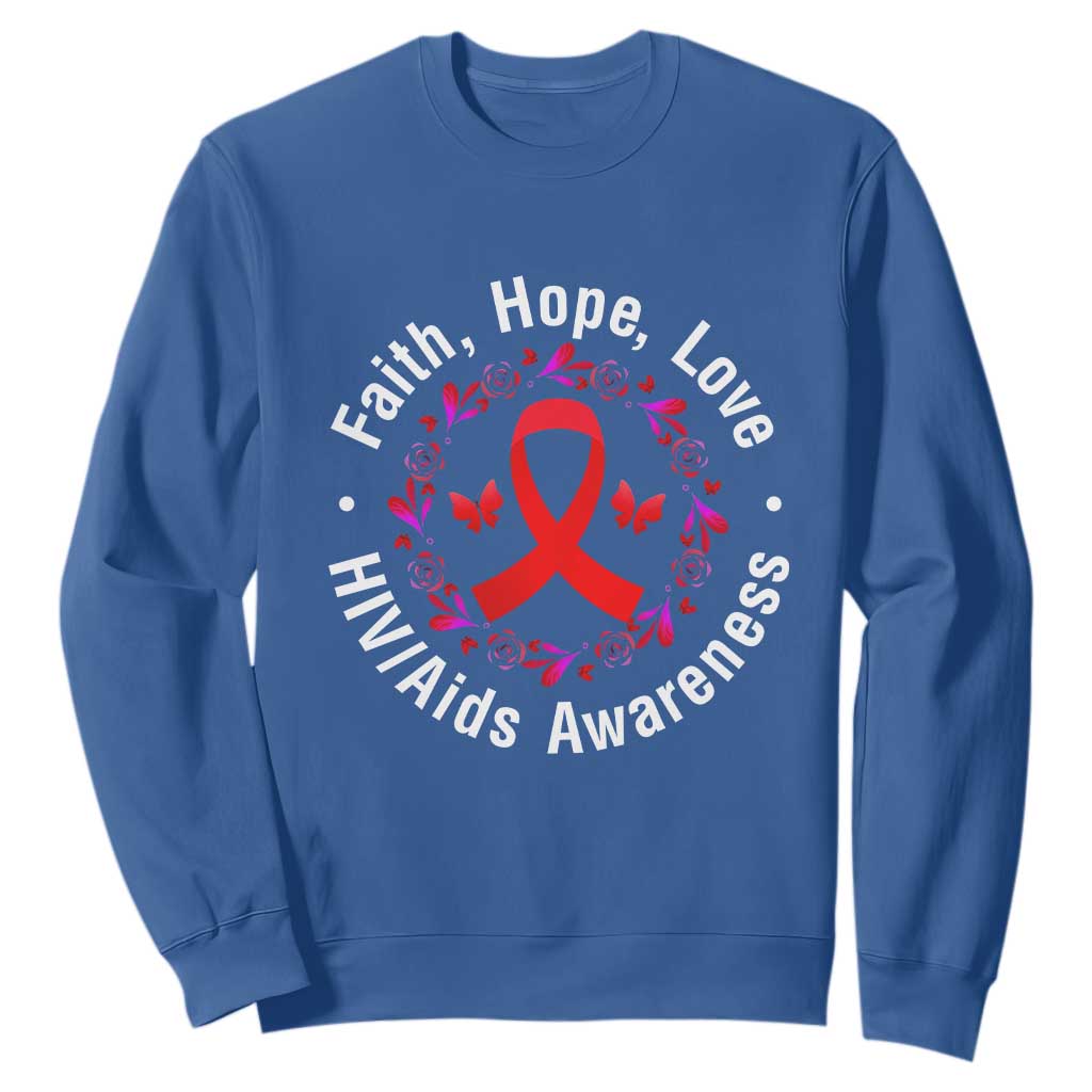 HIV Support Empowerment Gift Sweatshirt Faith Hope Love