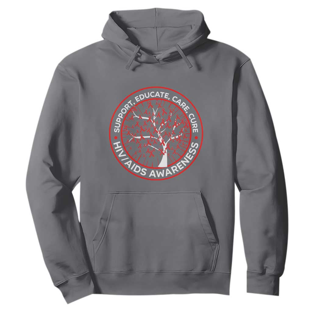 HIV AIDS Support Empowerment Gift Hoodie Educate Care Cure