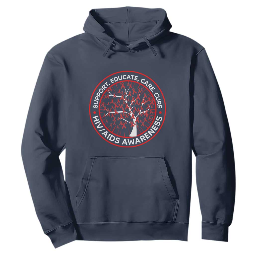 HIV AIDS Support Empowerment Gift Hoodie Educate Care Cure