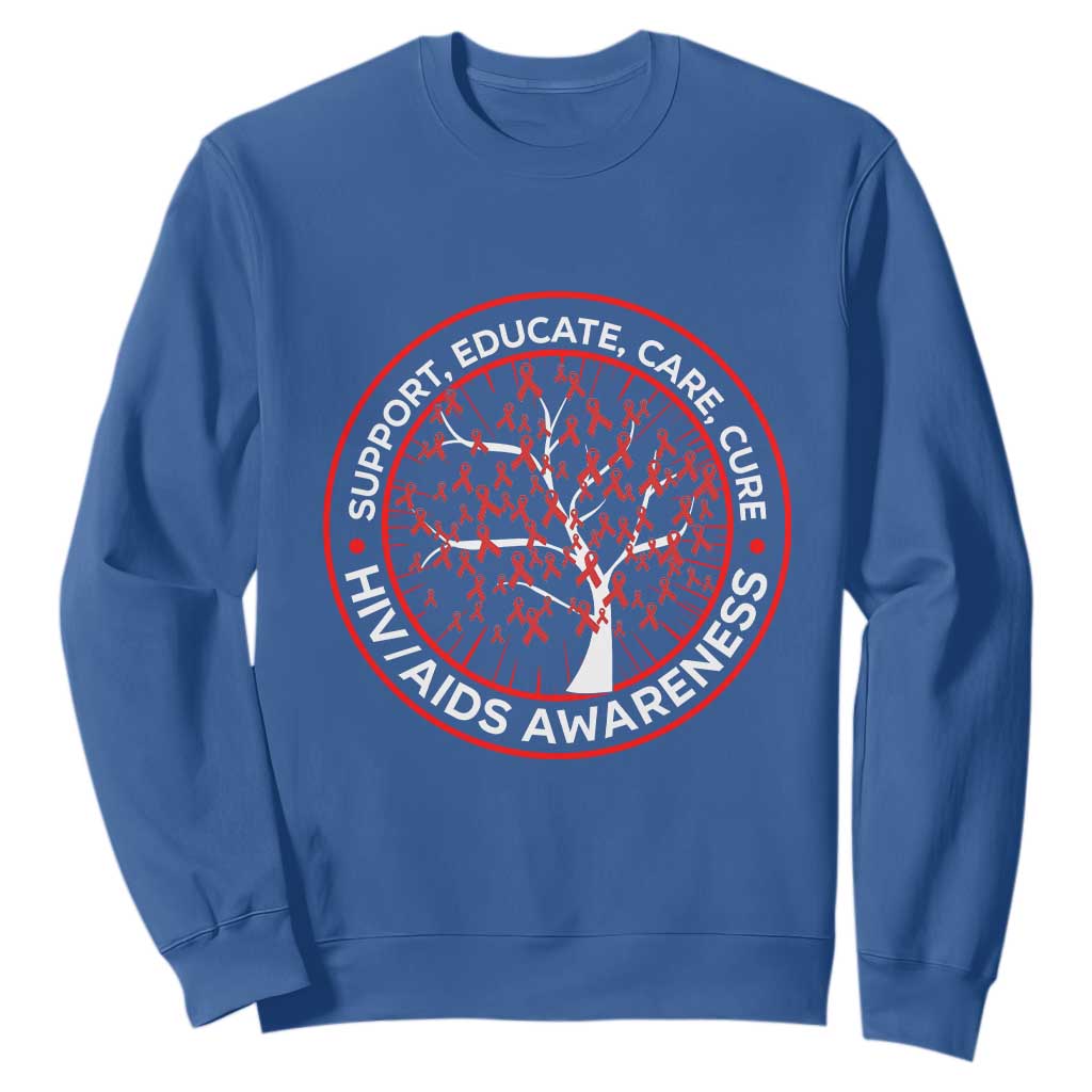 HIV AIDS Support Empowerment Gift Sweatshirt Educate Care Cure