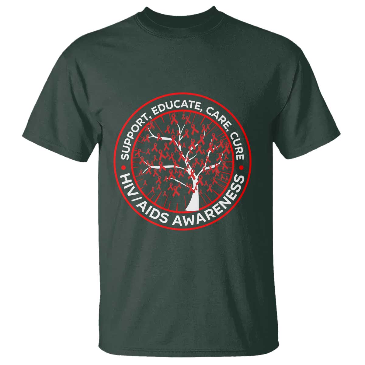 HIV AIDS Support Empowerment Gift T Shirt Educate Care Cure