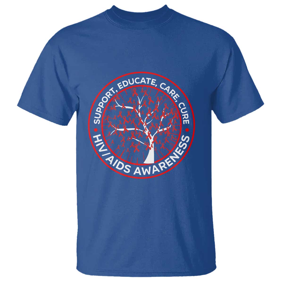 HIV AIDS Support Empowerment Gift T Shirt Educate Care Cure