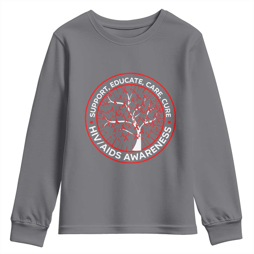 HIV AIDS Support Empowerment Gift Youth Sweatshirt Educate Care Cure
