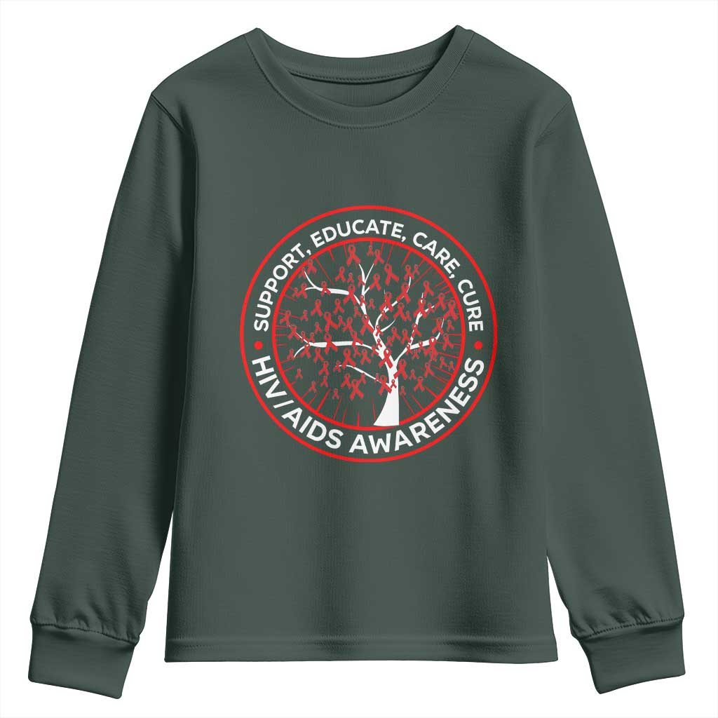 HIV AIDS Support Empowerment Gift Youth Sweatshirt Educate Care Cure