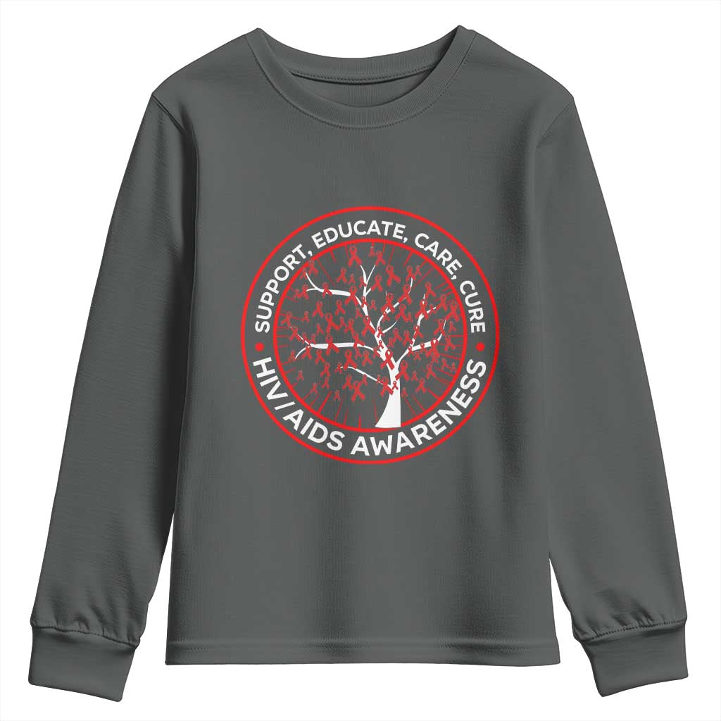 HIV AIDS Support Empowerment Gift Youth Sweatshirt Educate Care Cure