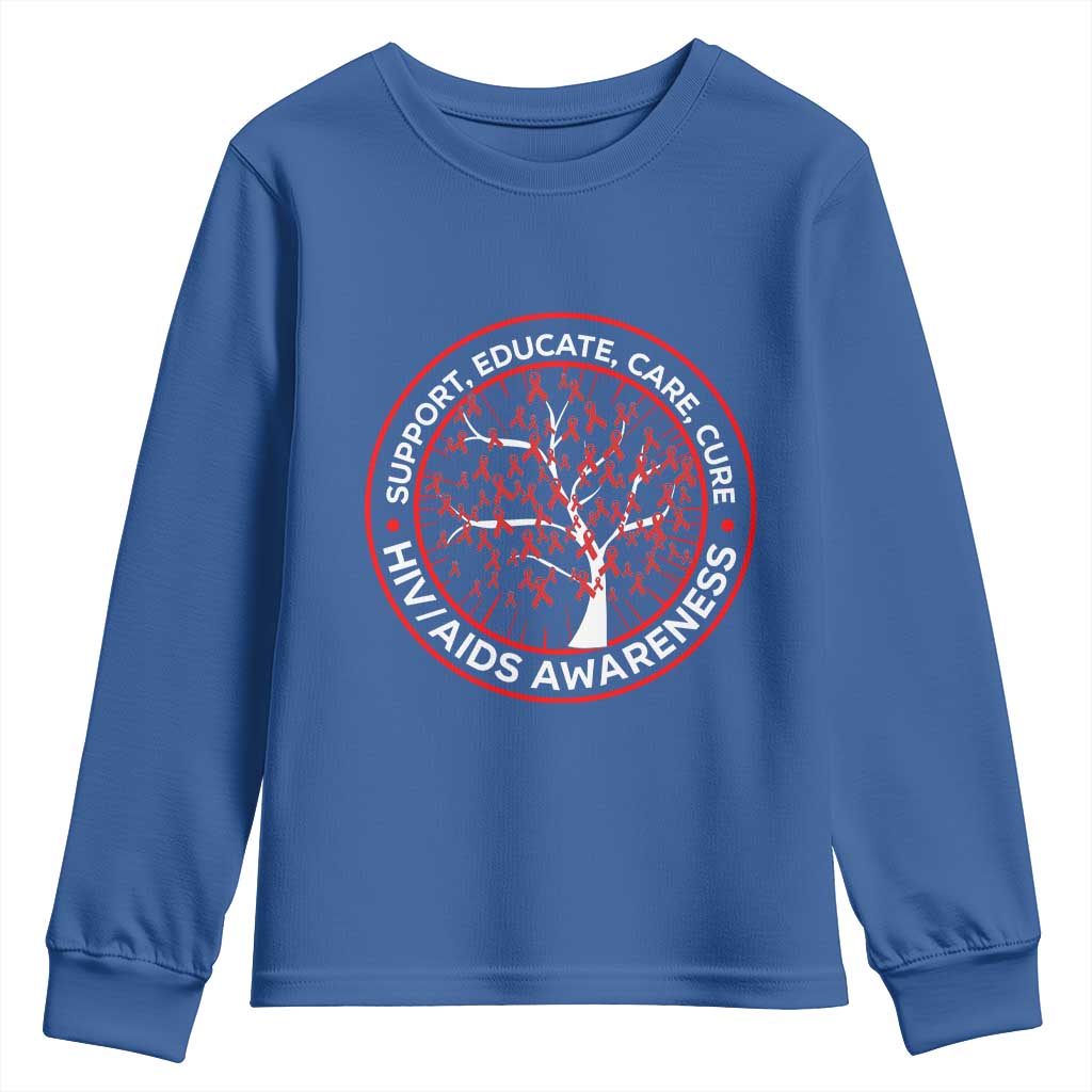 HIV AIDS Support Empowerment Gift Youth Sweatshirt Educate Care Cure