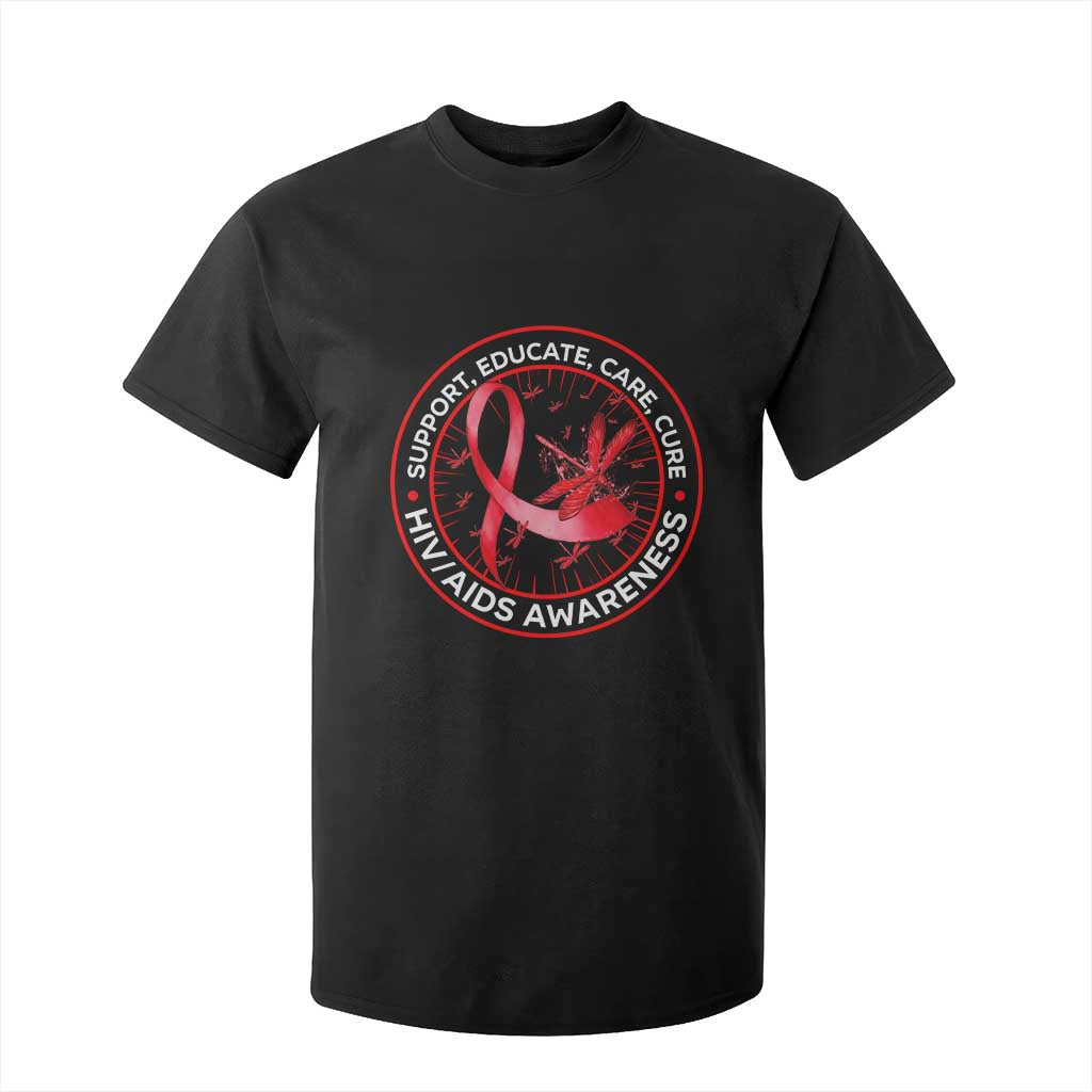Support Educate Care Cure T Shirt For Kid HIV Month Empowerment Gift