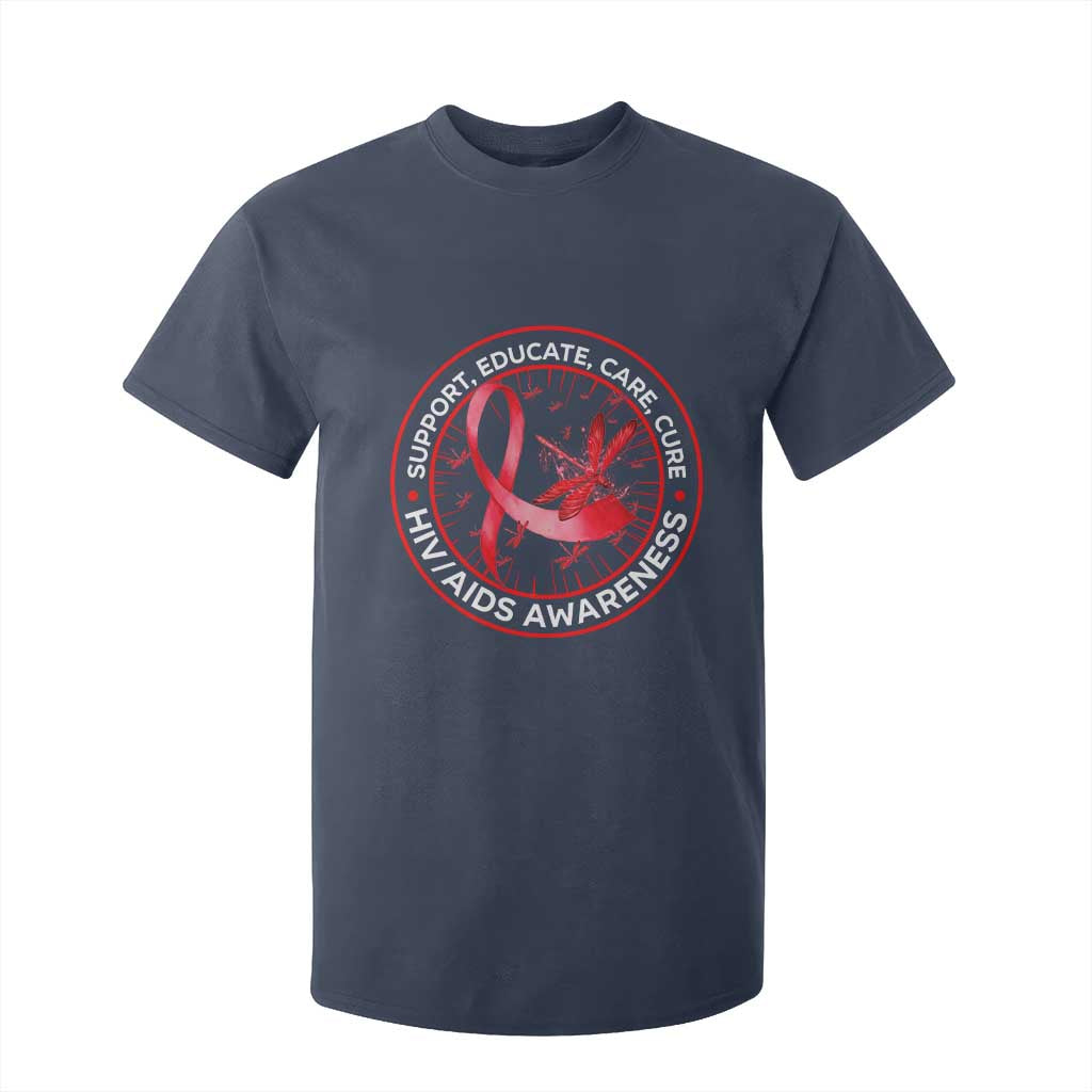 Support Educate Care Cure T Shirt For Kid HIV Month Empowerment Gift