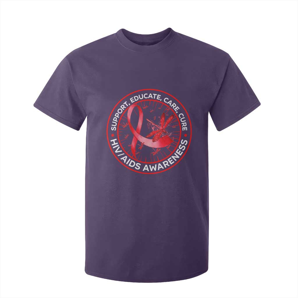 Support Educate Care Cure T Shirt For Kid HIV Month Empowerment Gift