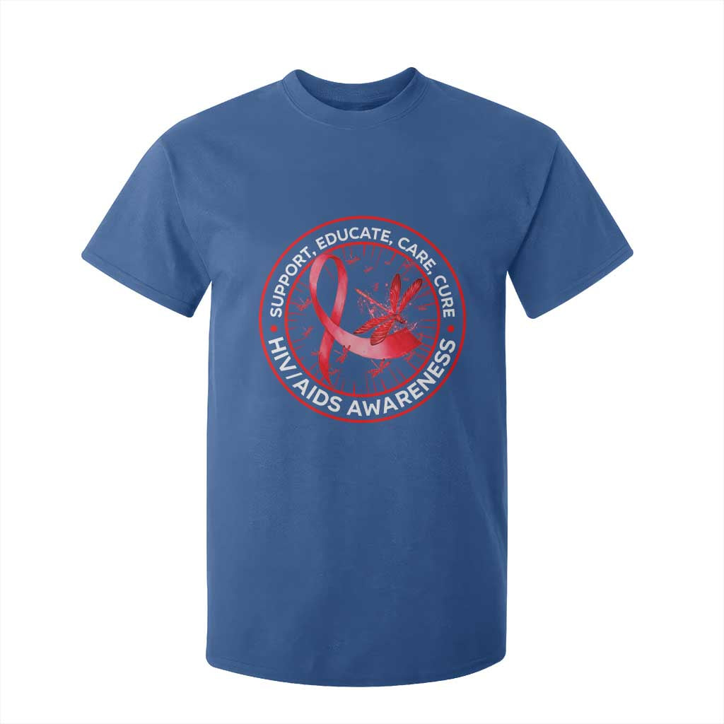 Support Educate Care Cure T Shirt For Kid HIV Month Empowerment Gift