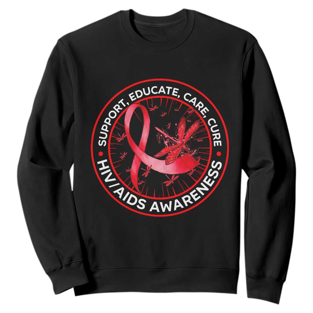 Support Educate Care Cure Sweatshirt HIV Month Empowerment Gift
