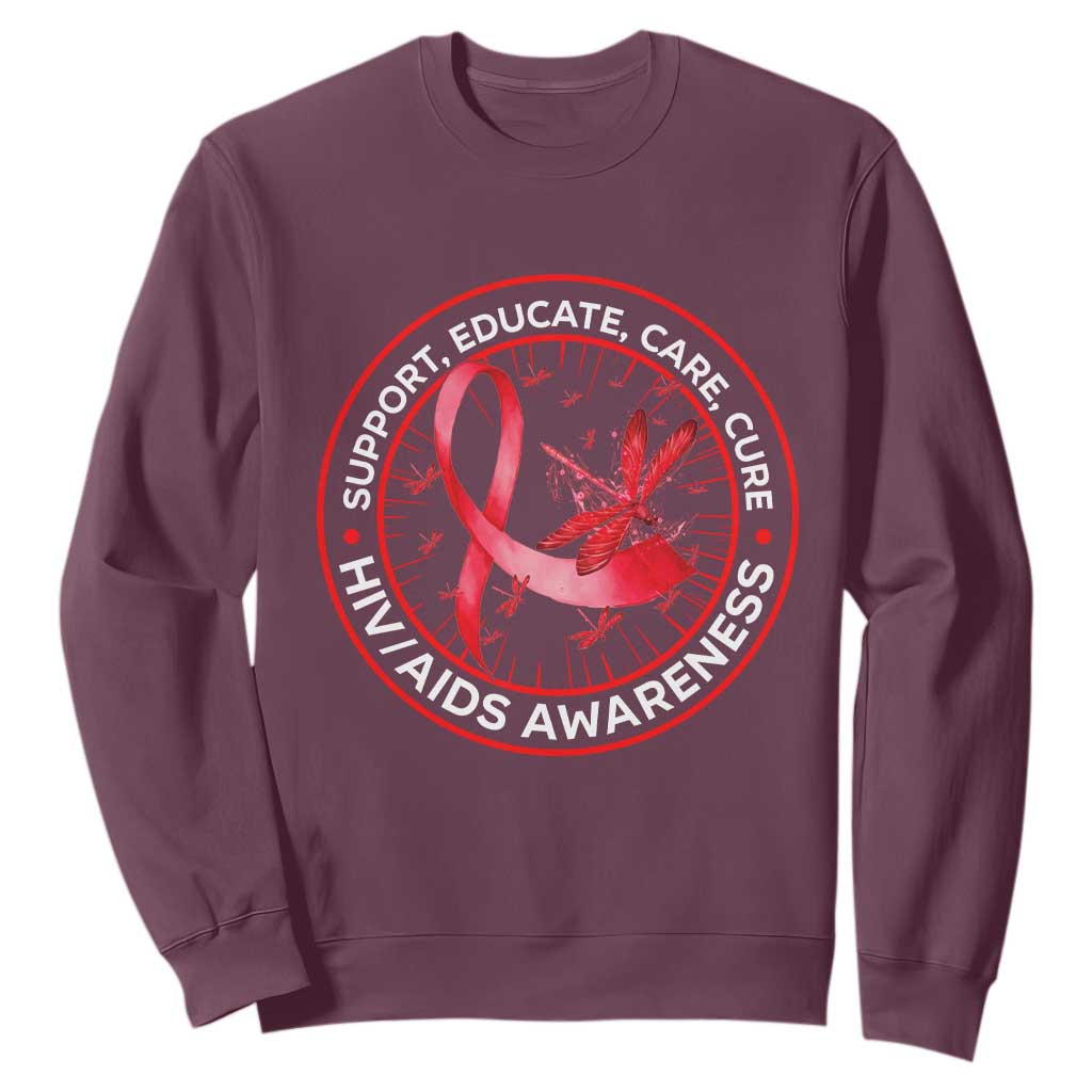 Support Educate Care Cure Sweatshirt HIV Month Empowerment Gift