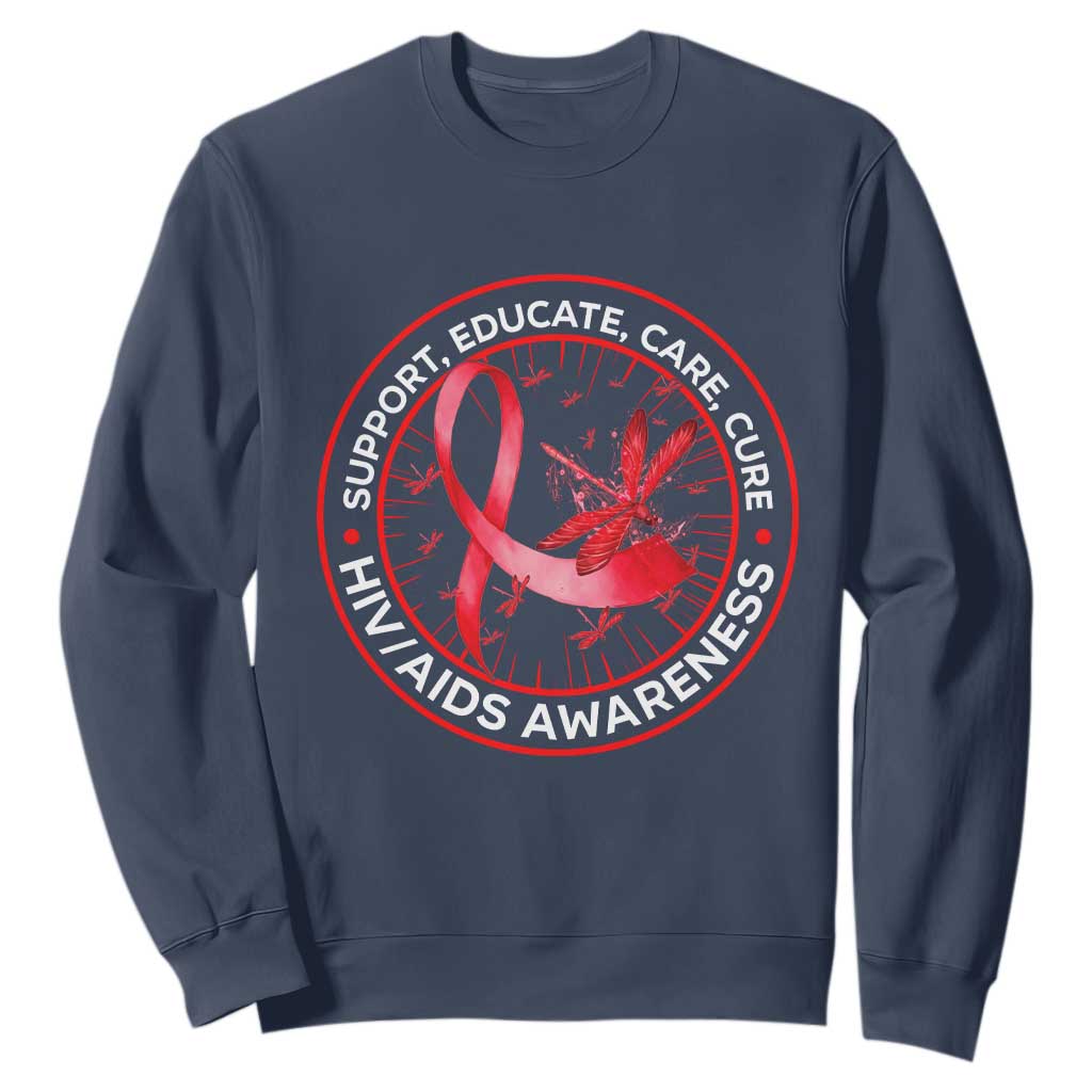 Support Educate Care Cure Sweatshirt HIV Month Empowerment Gift