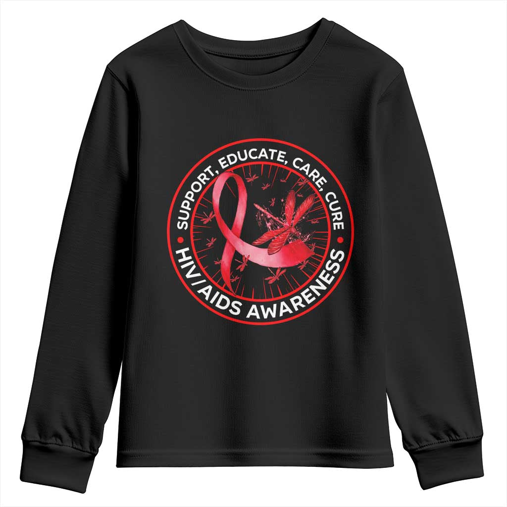Support Educate Care Cure Youth Sweatshirt HIV Month Empowerment Gift