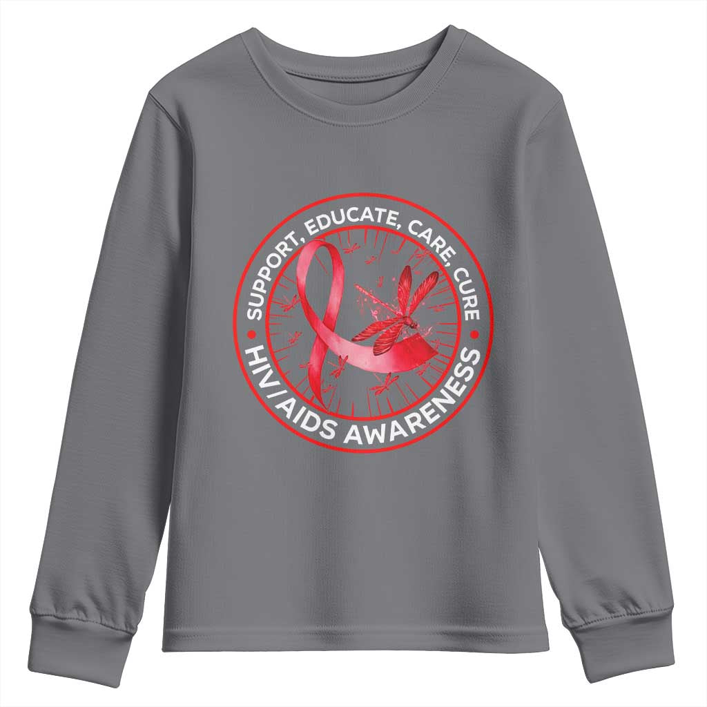 Support Educate Care Cure Youth Sweatshirt HIV Month Empowerment Gift