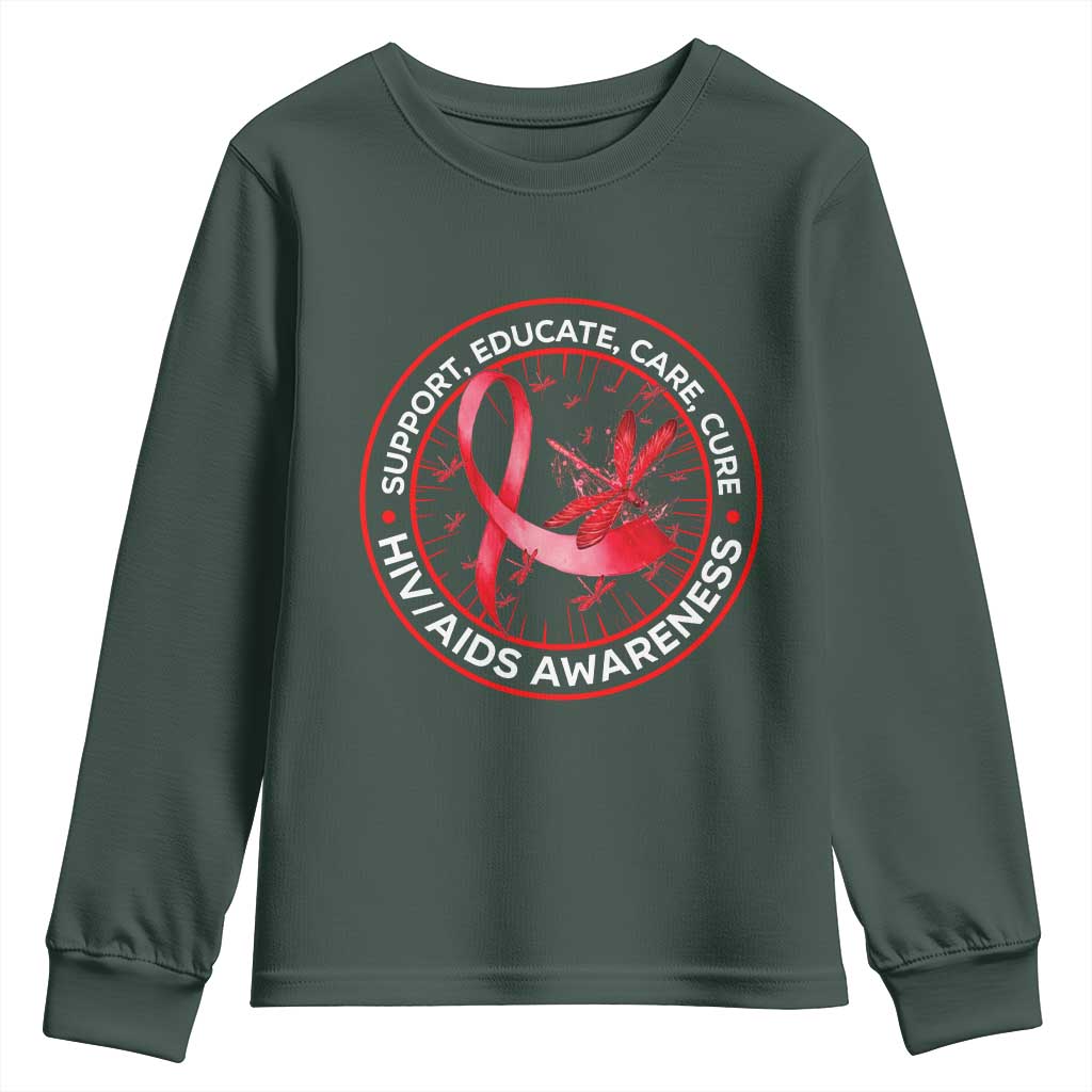 Support Educate Care Cure Youth Sweatshirt HIV Month Empowerment Gift