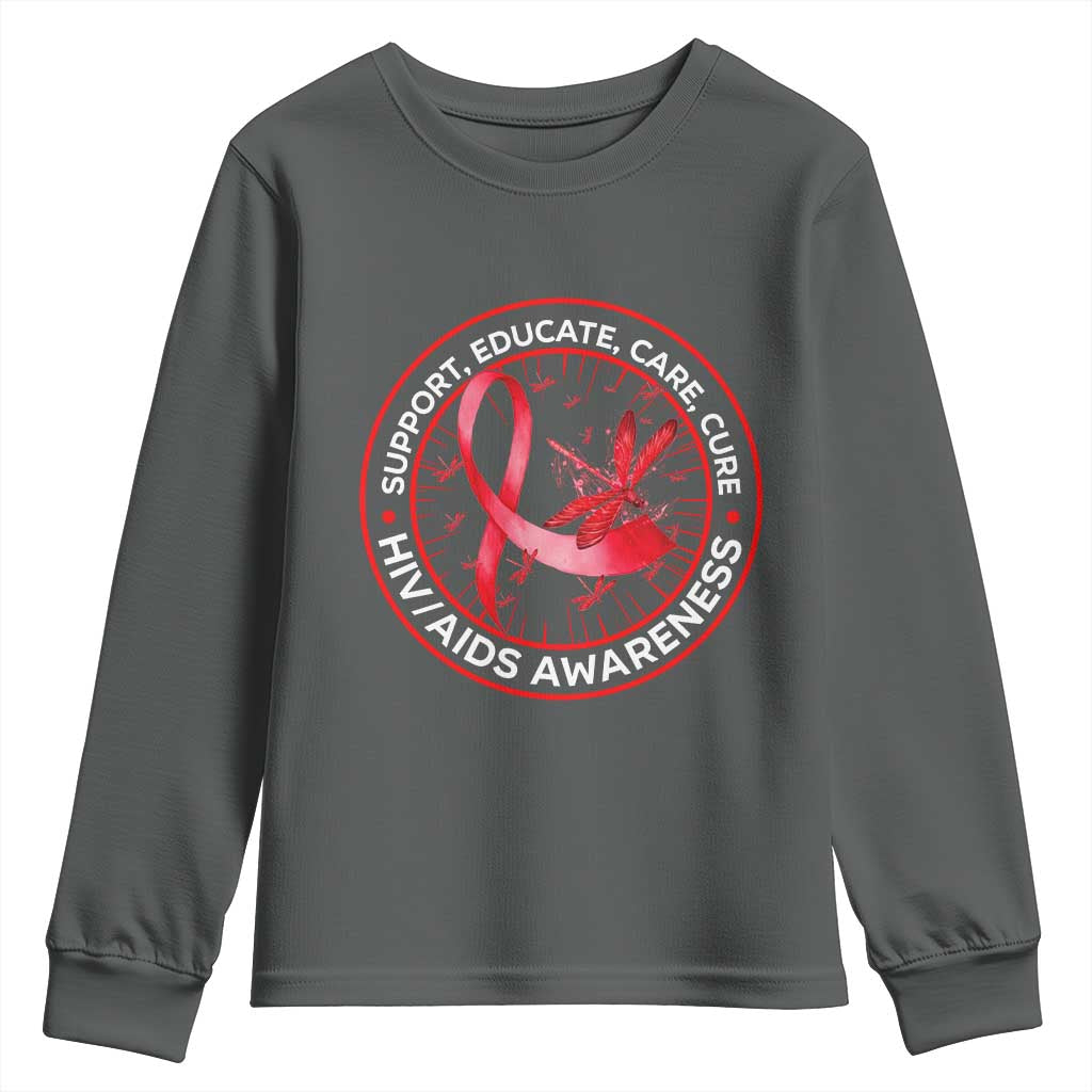 Support Educate Care Cure Youth Sweatshirt HIV Month Empowerment Gift