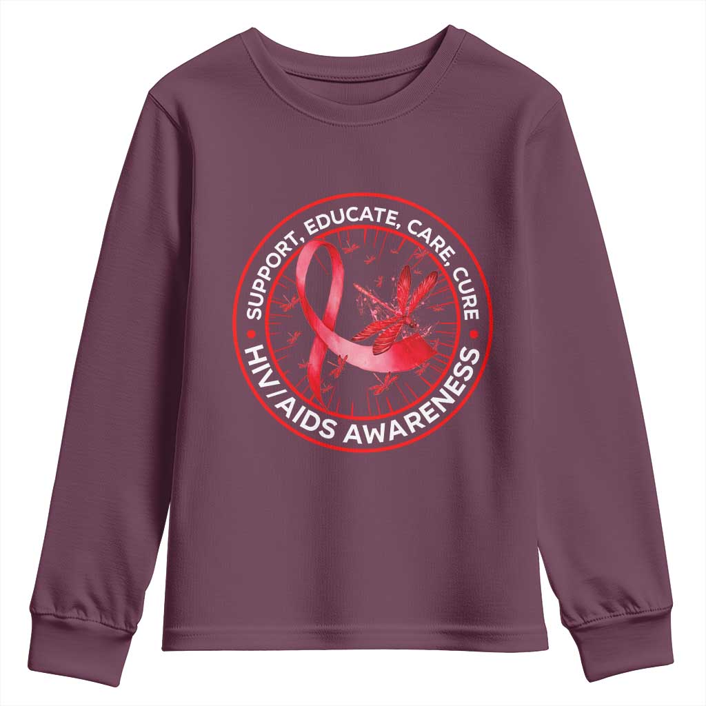 Support Educate Care Cure Youth Sweatshirt HIV Month Empowerment Gift