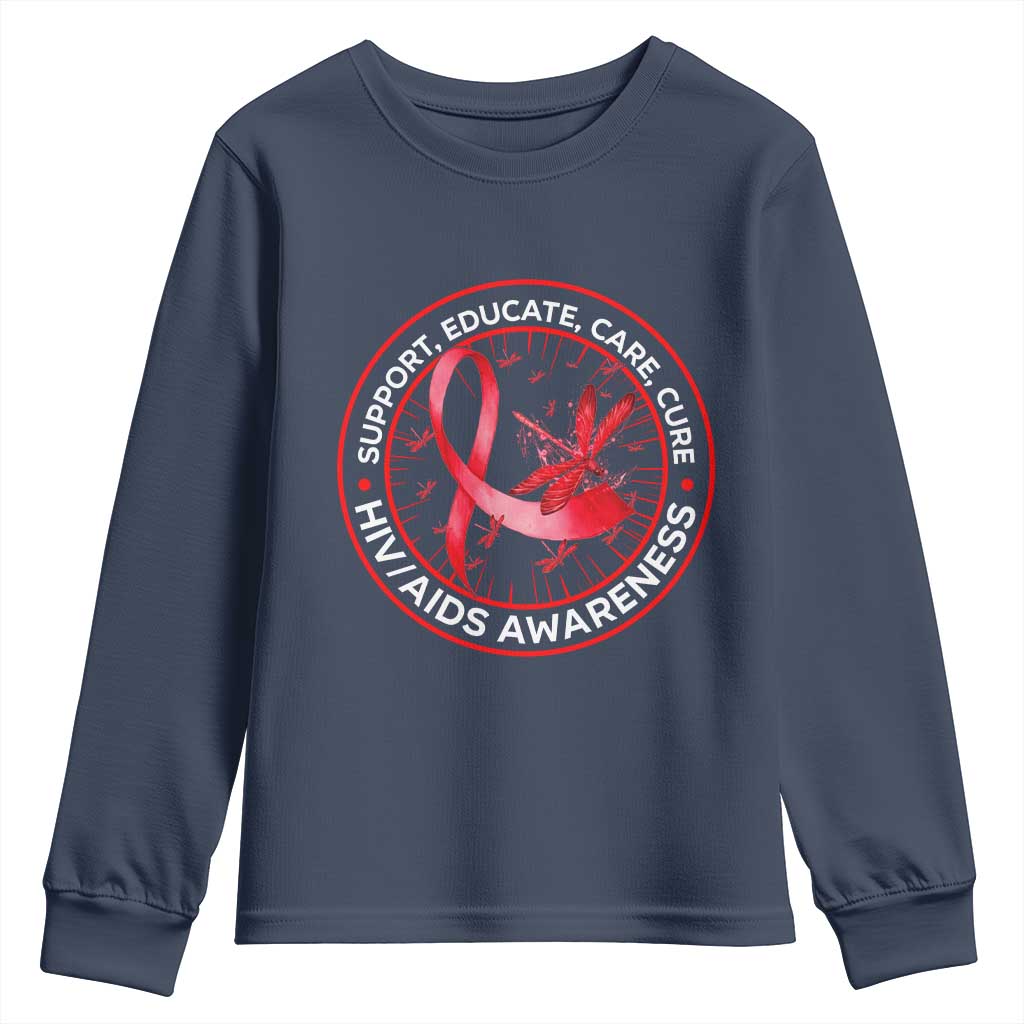 Support Educate Care Cure Youth Sweatshirt HIV Month Empowerment Gift