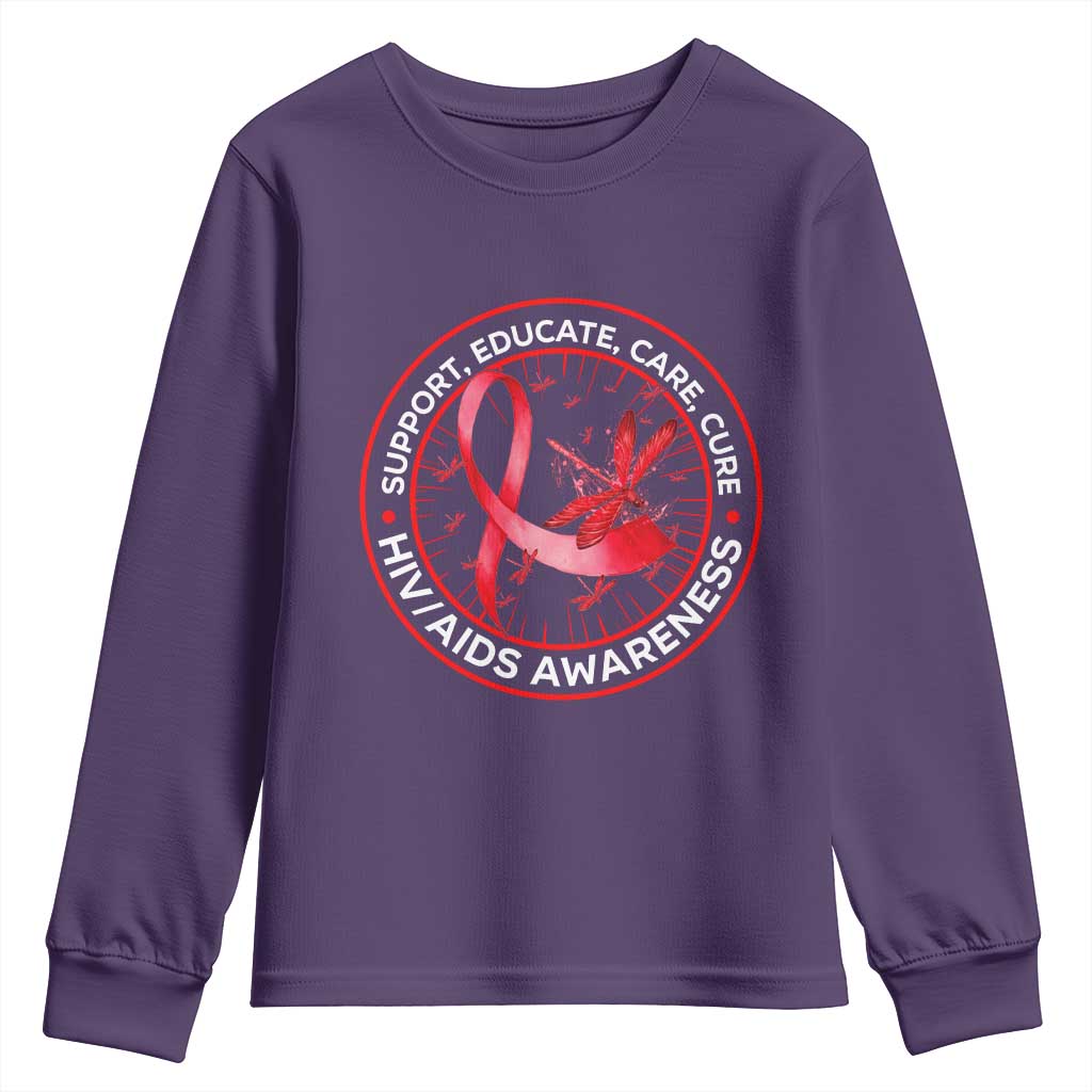 Support Educate Care Cure Youth Sweatshirt HIV Month Empowerment Gift