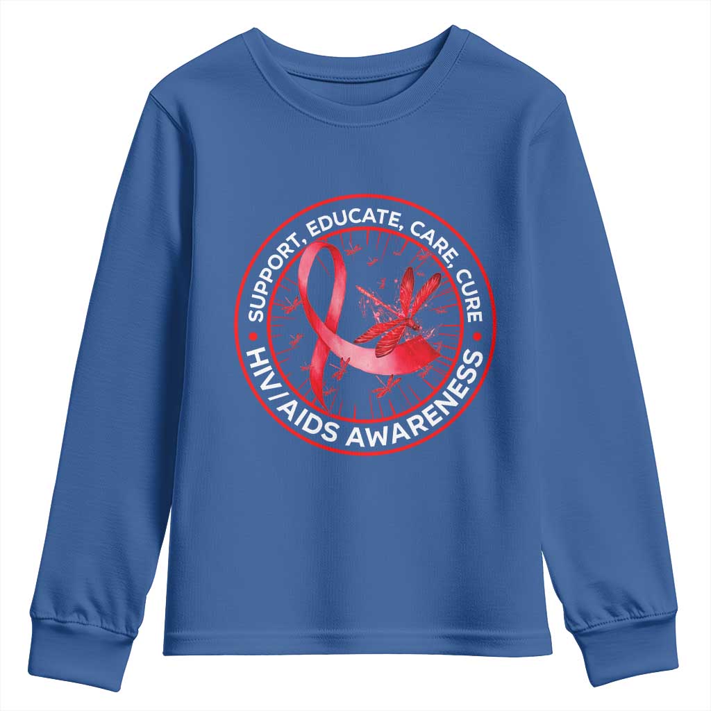 Support Educate Care Cure Youth Sweatshirt HIV Month Empowerment Gift