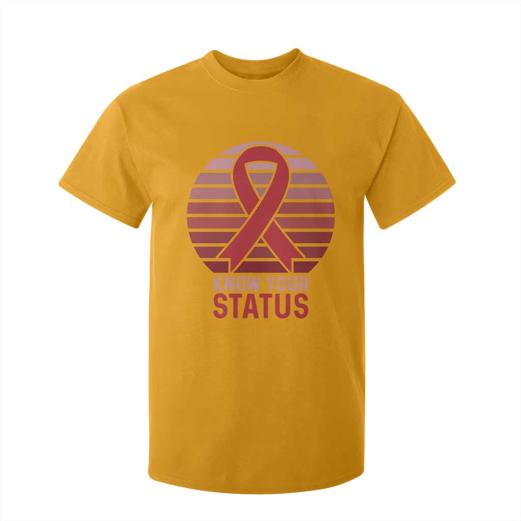 Know Your Status HIV Support T Shirt For Kid World Aids Day Gift