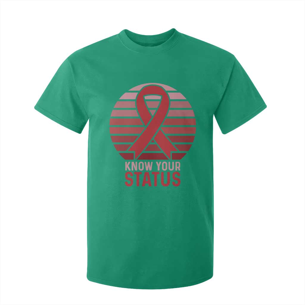 Know Your Status HIV Support T Shirt For Kid World Aids Day Gift