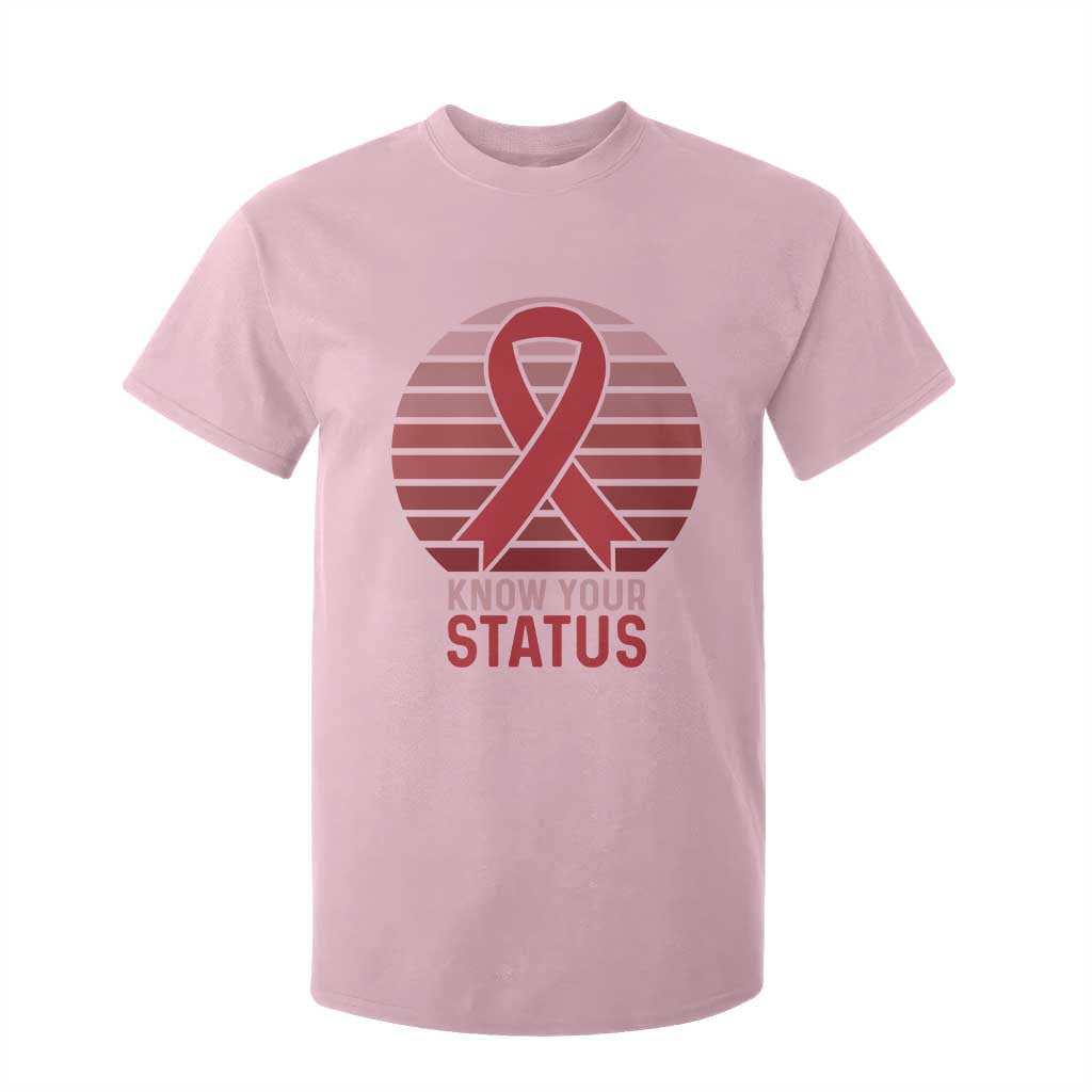 Know Your Status HIV Support T Shirt For Kid World Aids Day Gift