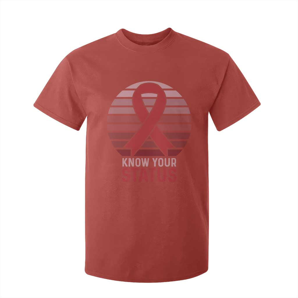 Know Your Status HIV Support T Shirt For Kid World Aids Day Gift