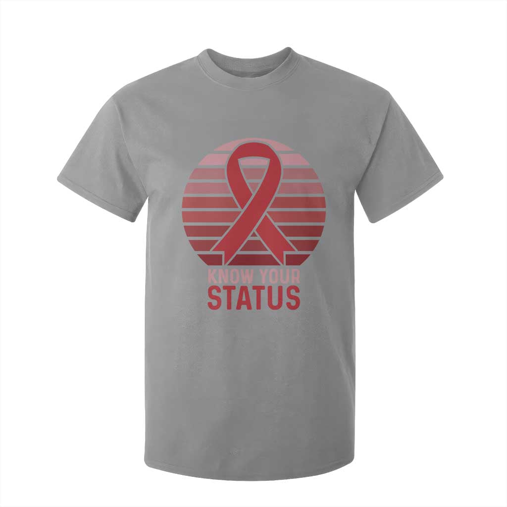 Know Your Status HIV Support T Shirt For Kid World Aids Day Gift
