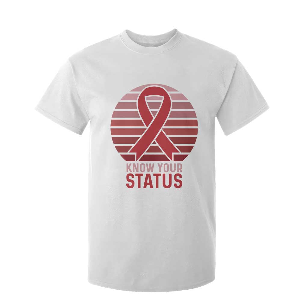 Know Your Status HIV Support T Shirt For Kid World Aids Day Gift
