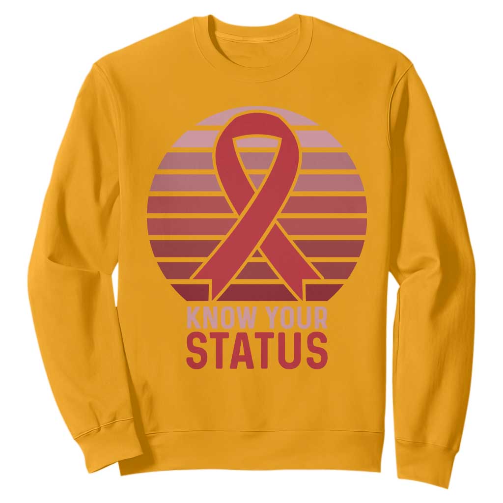 Know Your Status HIV Support Sweatshirt World Aids Day Gift