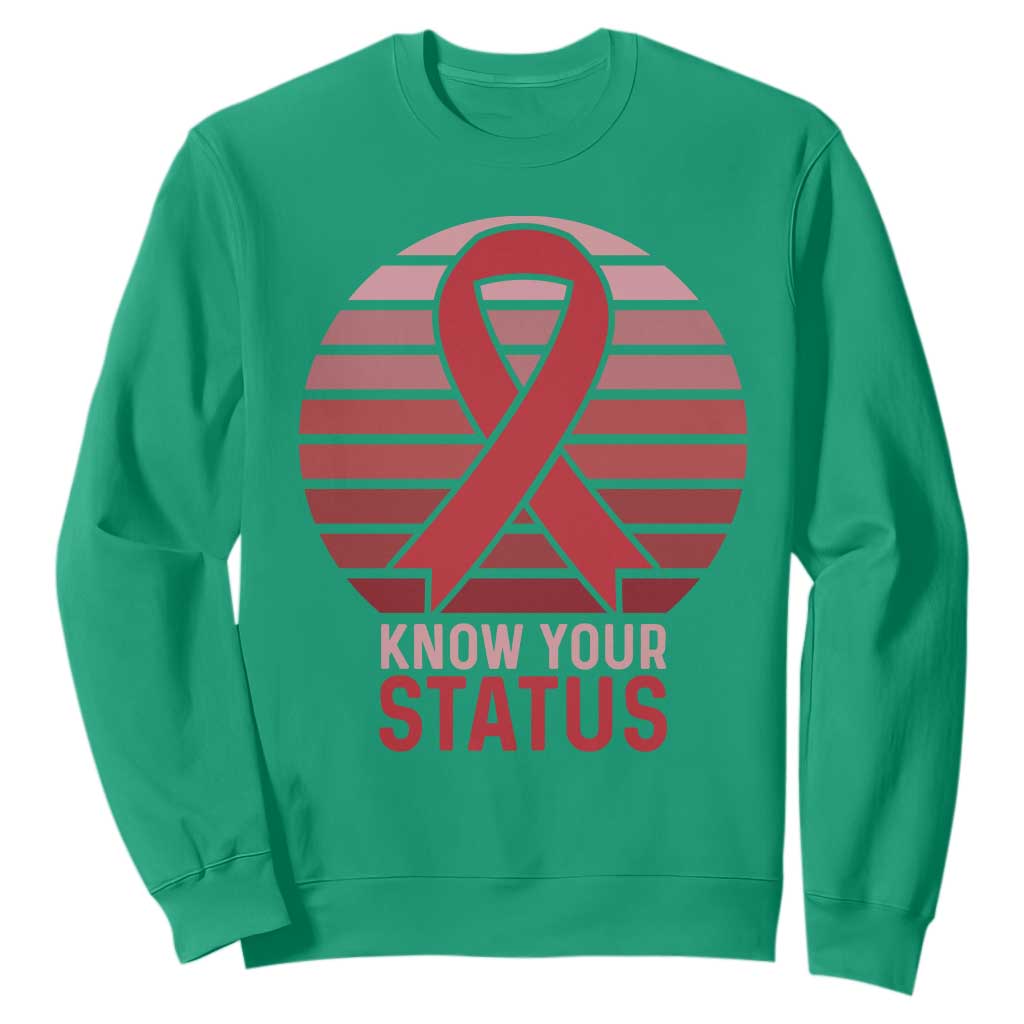 Know Your Status HIV Support Sweatshirt World Aids Day Gift