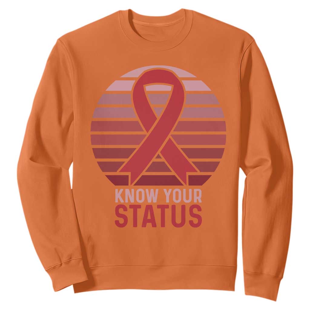 Know Your Status HIV Support Sweatshirt World Aids Day Gift