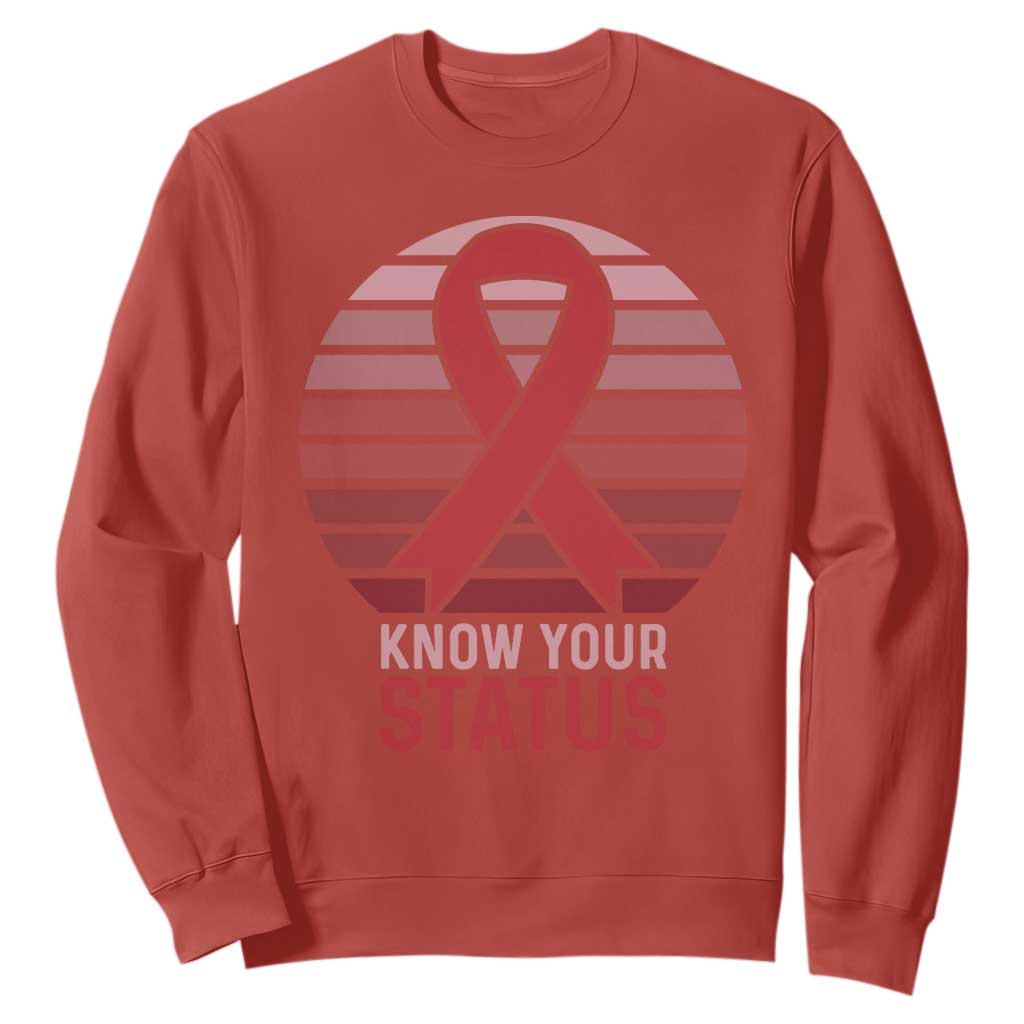 Know Your Status HIV Support Sweatshirt World Aids Day Gift