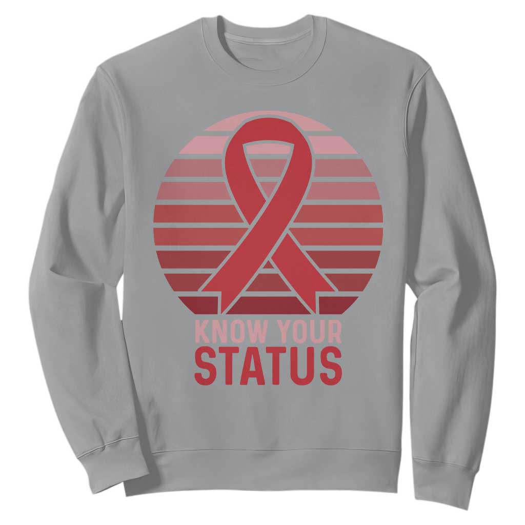 Know Your Status HIV Support Sweatshirt World Aids Day Gift