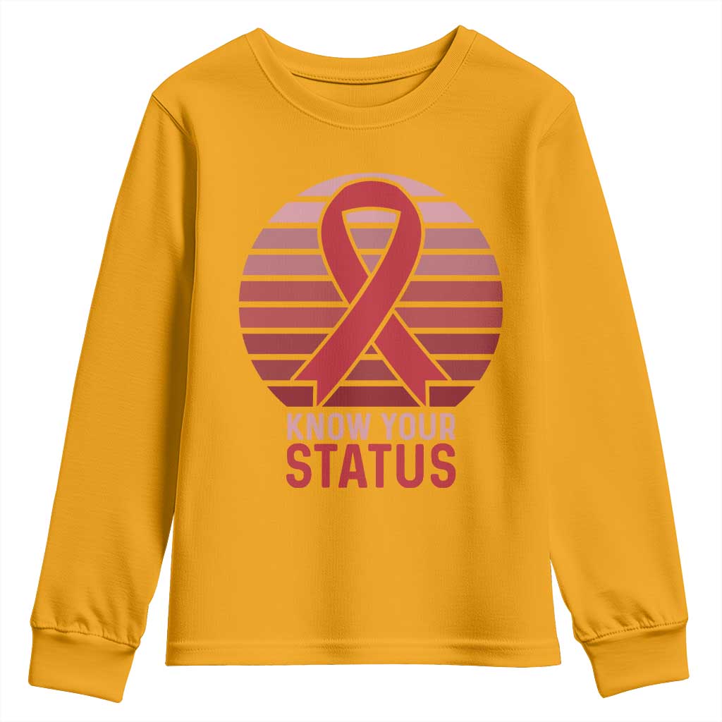 Know Your Status HIV Support Youth Sweatshirt World Aids Day Gift