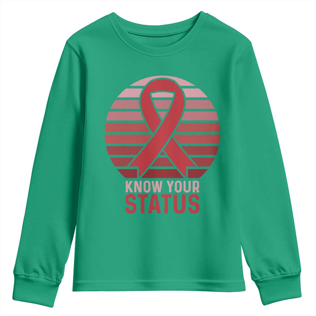 Know Your Status HIV Support Youth Sweatshirt World Aids Day Gift