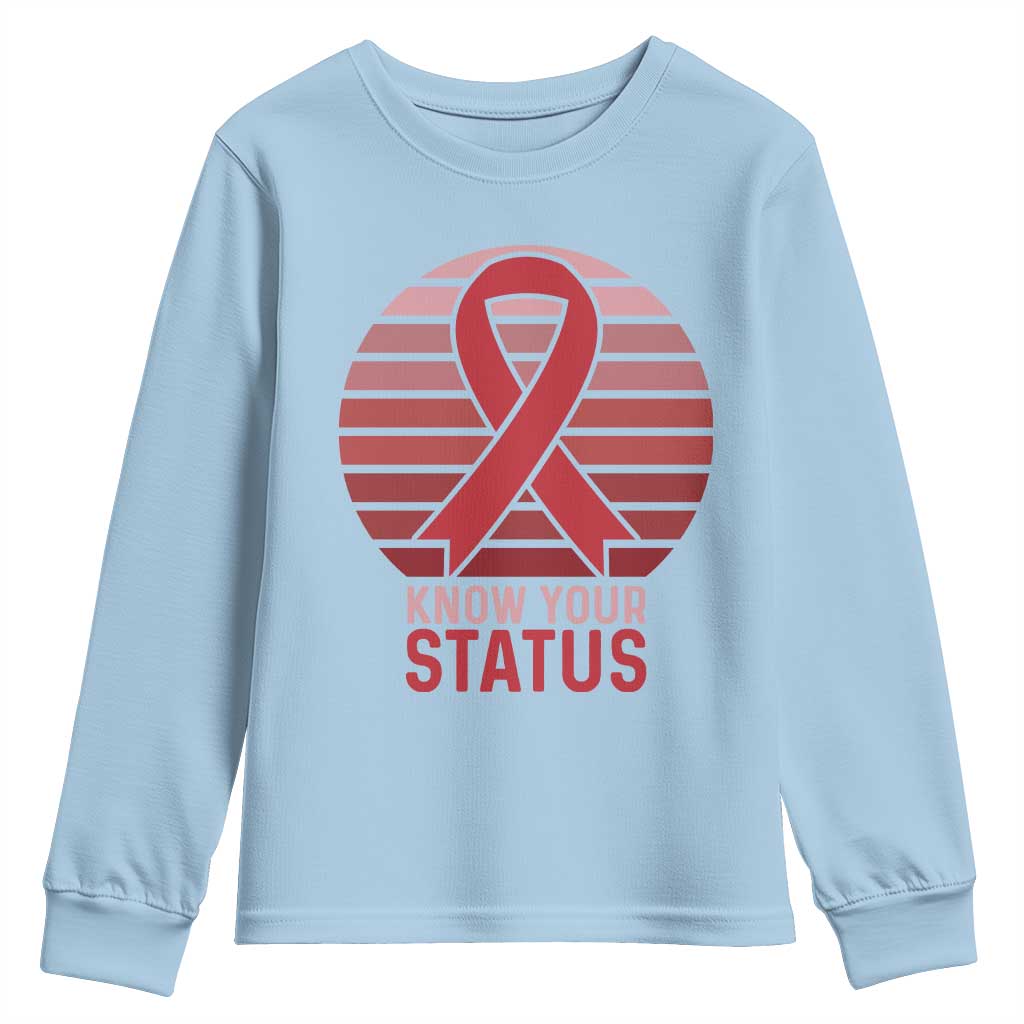 Know Your Status HIV Support Youth Sweatshirt World Aids Day Gift