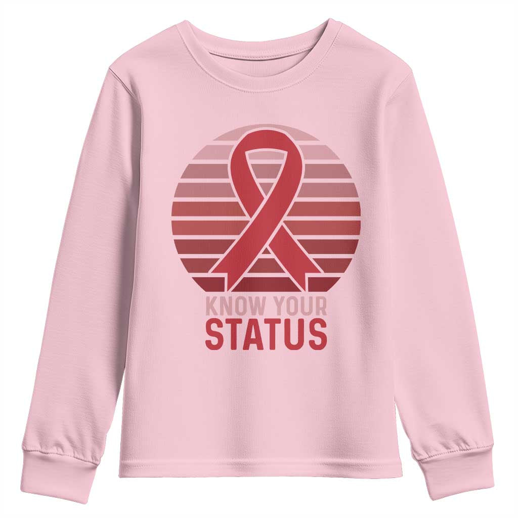 Know Your Status HIV Support Youth Sweatshirt World Aids Day Gift