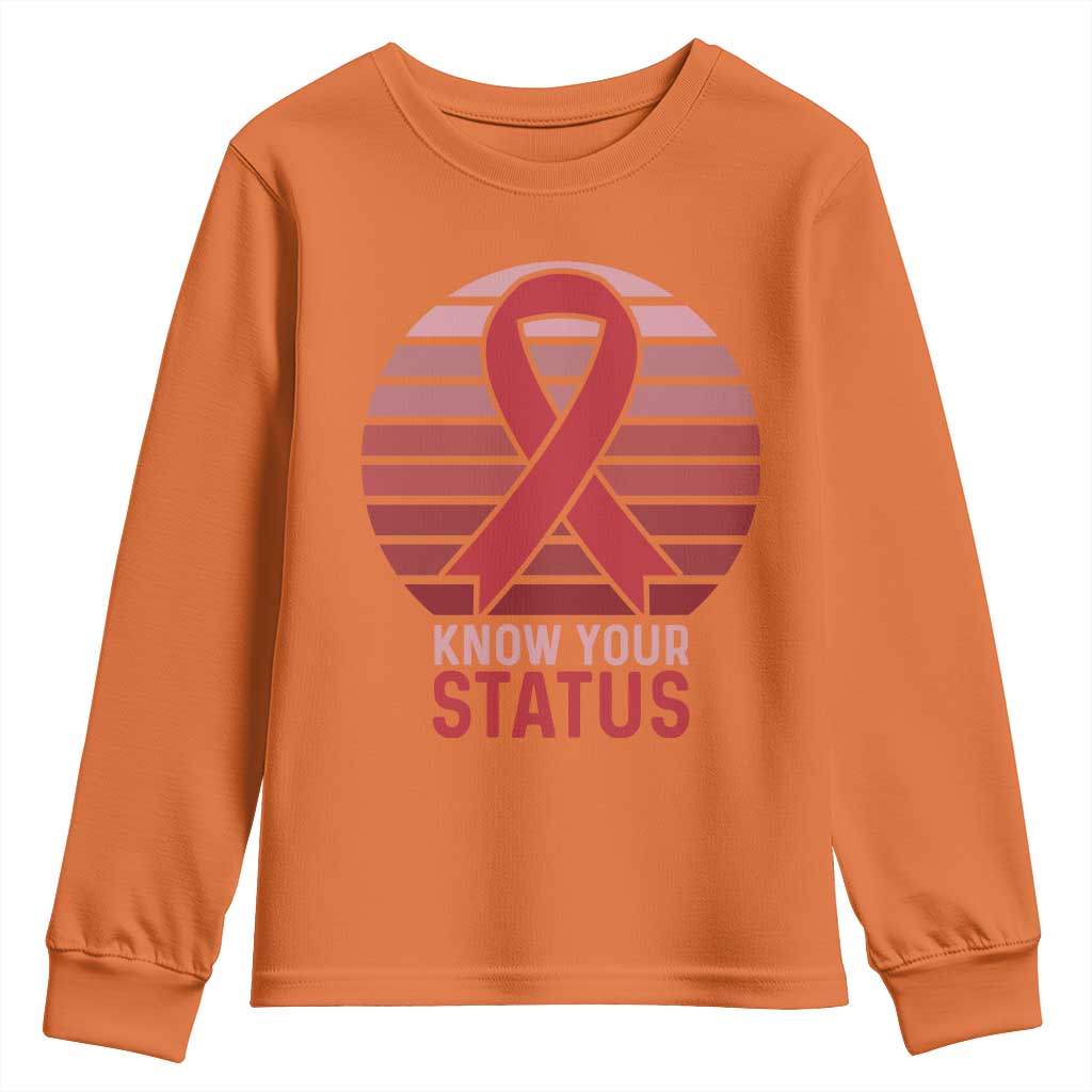 Know Your Status HIV Support Youth Sweatshirt World Aids Day Gift