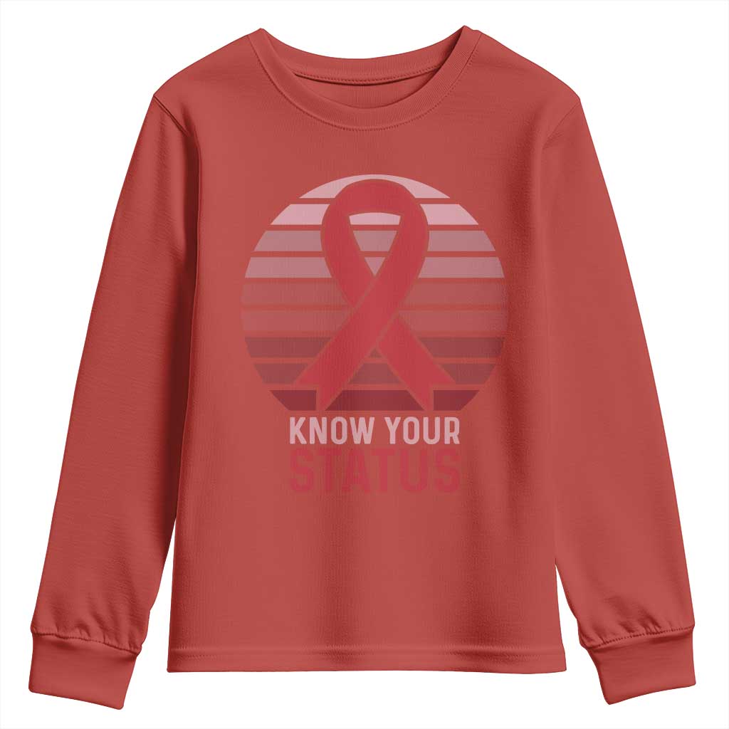 Know Your Status HIV Support Youth Sweatshirt World Aids Day Gift