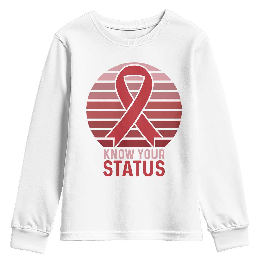 Know Your Status HIV Support Youth Sweatshirt World Aids Day Gift