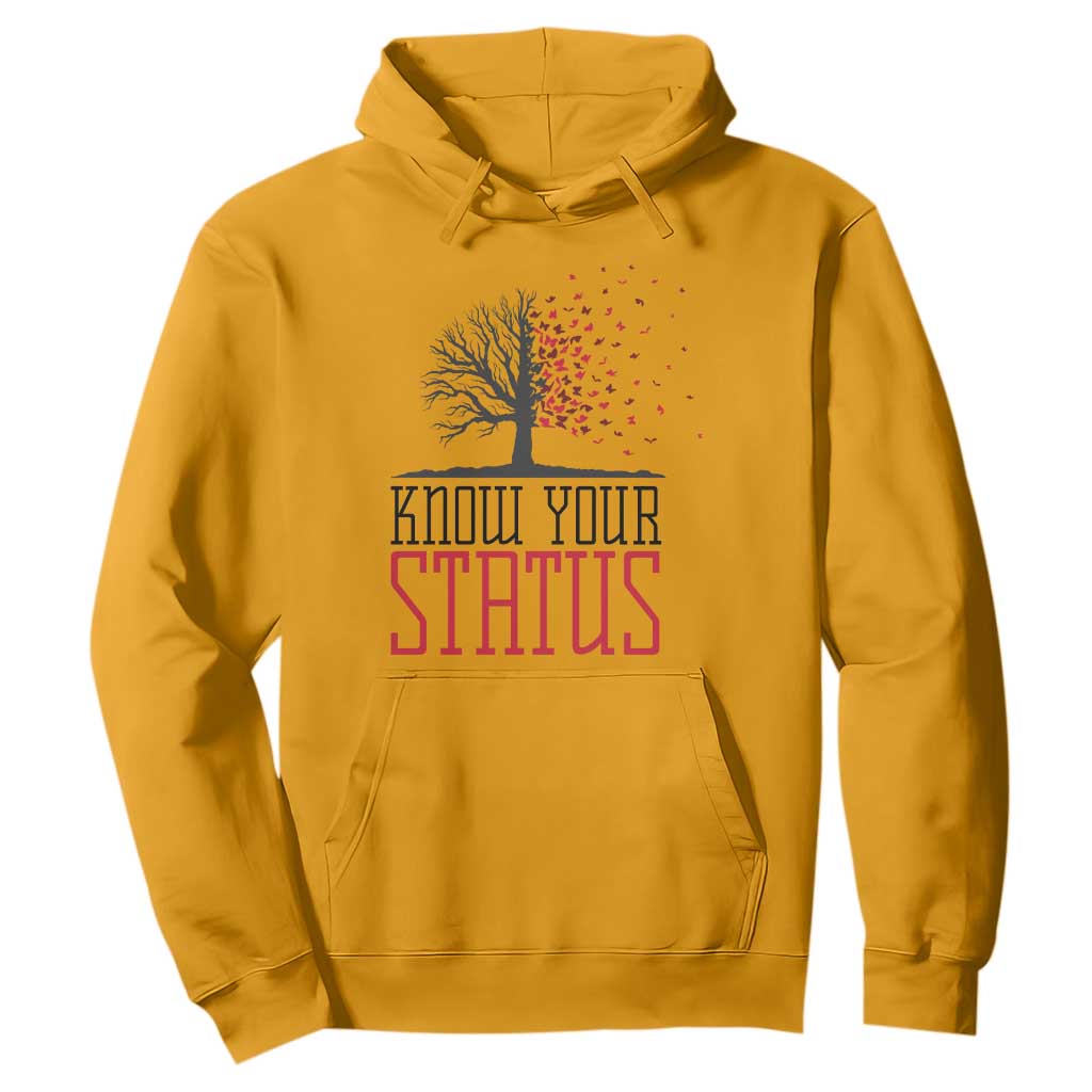 HIV Support Month Hoodie Know Your Status Prevention Fighter Gift